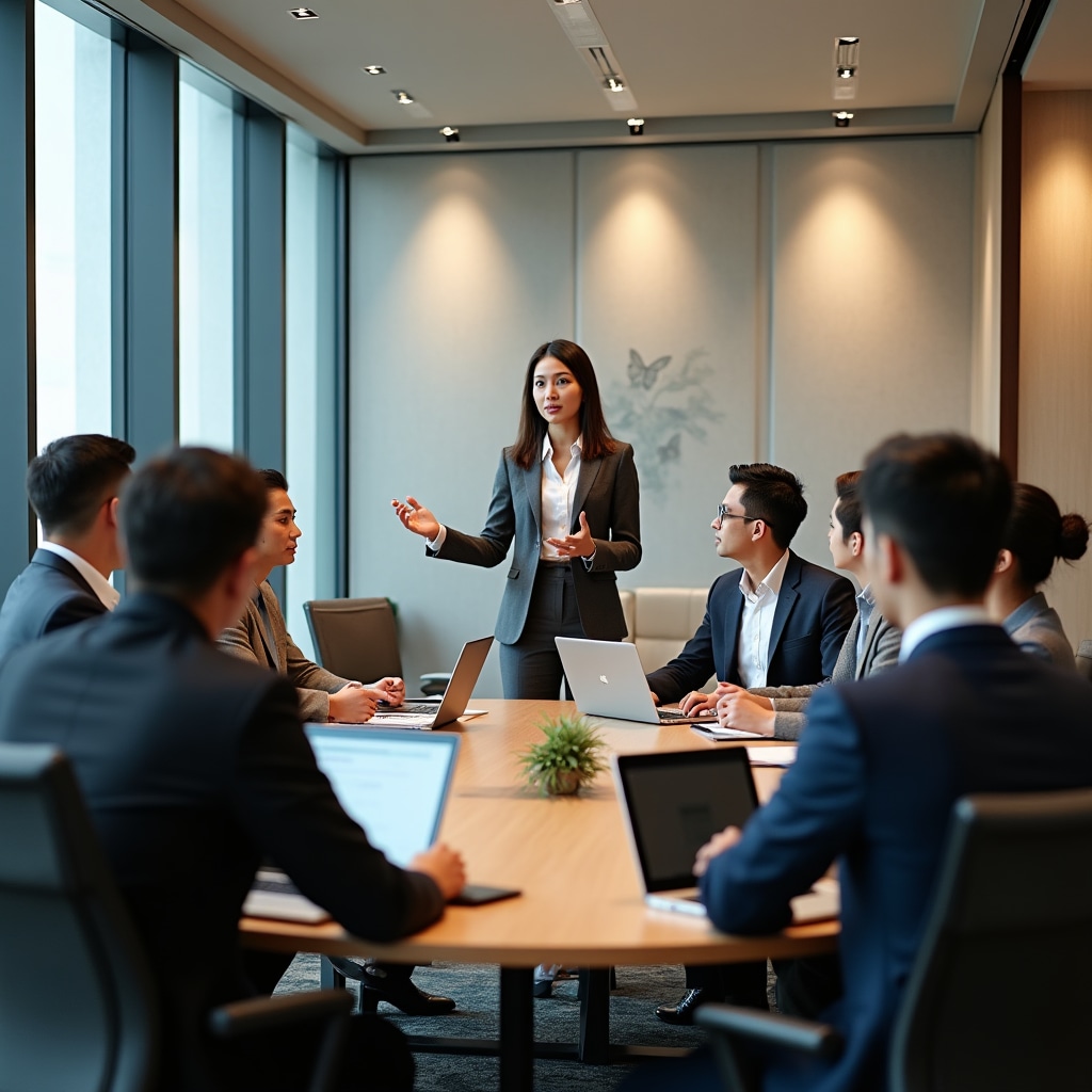 Professional workshop session with management team